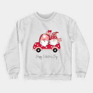 Valentine Gnomes in Car Crewneck Sweatshirt